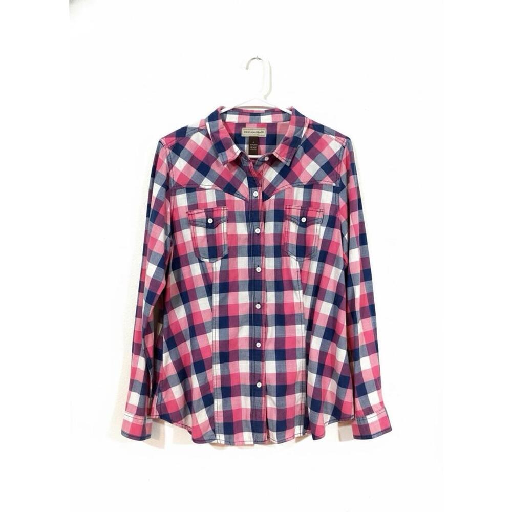 Bit & Bridal Buffalo Check Long Sleeve Button Up Women's Size Large